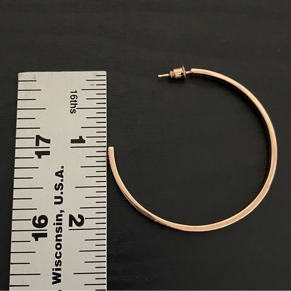 Hayoso 18k Rose Gold Plated Over Sterling Siver Hoop Earrings - Picture 4 of 7